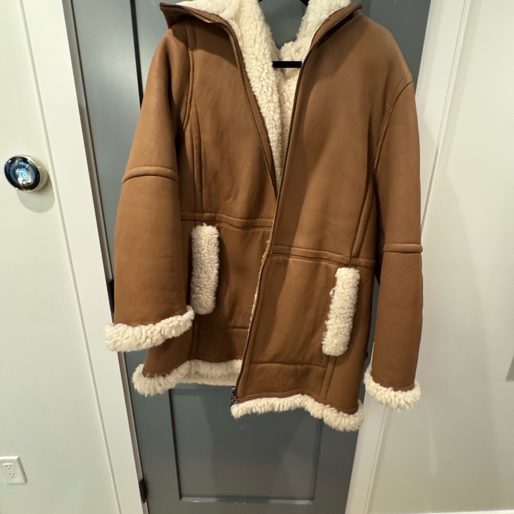 Brown Shearling Lined Coat - image 1